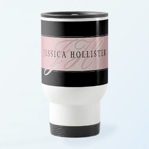 Elegant Faux Ro Guld Namn och Initialer Resemugg