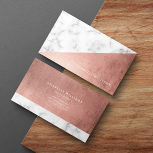 Elegant Faux Ro Guld och Marble Visitkort