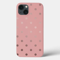 elegant faux ro guld rosa polka dots