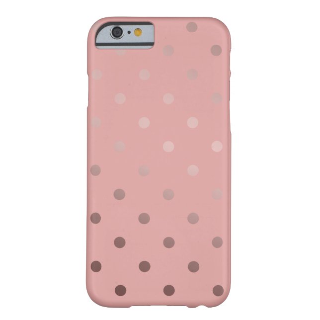 elegant faux ro guld rosa polka dots Case-Mate iPhone skal (Baksidan)