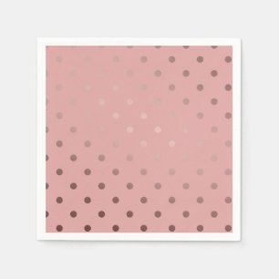elegant faux ro guld rosa polka dots pappersservett