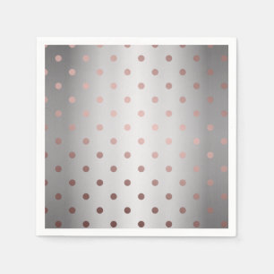 elegant faux ro guld silver polka dots pappersservett