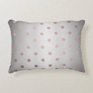 elegant faux ro guld silver polka dots prydnadskudde
