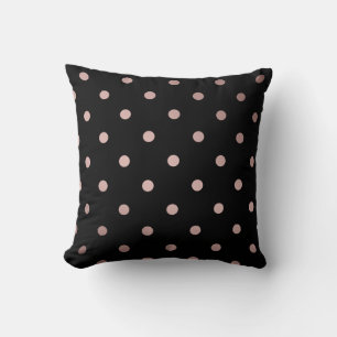 elegant faux ro guld svarta polka dots kudde