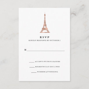 Elegant Faux Ro Parisian Eiffel Torn OSA Guld Kort