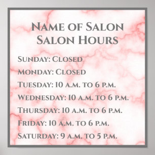Elegant Faux Rosa Marble Salon Timme Poster