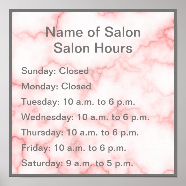 Elegant Faux Rosa Marble Timours Operation Poster (Framsidan)