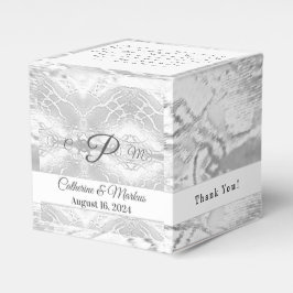 Elegant Faux-Satin-bröllopsruta Presentaskar