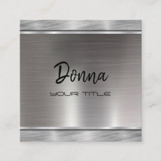Elegant Faux Silver Modern chic typografi Fyrkantigt Visitkort