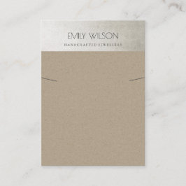 ELEGANT FAUX SILVER RUSTIC KRAFT NECKLACE VISNING VISITKORT