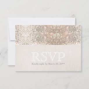 Elegant Faux Silver Sequins Beige Se OSA Kort