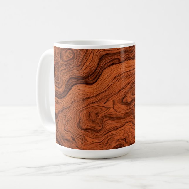 Elegant Faux Walnut  Kaffemugg (Framsida vänster)
