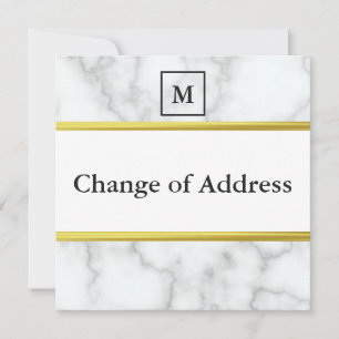 Elegant Faux White Marble Change of Adress Meddelande
