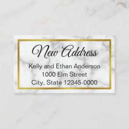 Elegant Faux White Marble Flytta Announcement Tilläggskort