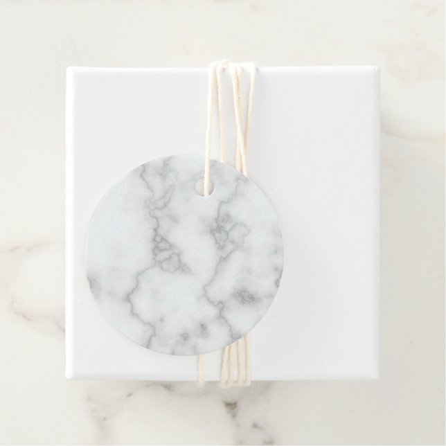 Elegant Faux White Marble Gåvor Etiketter (På plats)