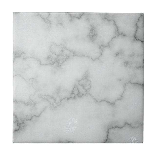 Elegant Faux White Marble Kakelplatta (Framsidan)