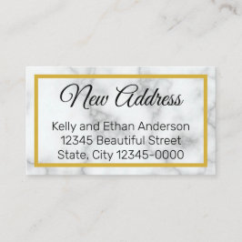 Elegant Faux White Marble Ny adress Tilläggskort