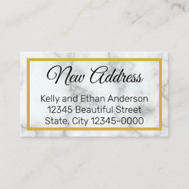 Elegant Faux White Marble Ny adress Tilläggskort