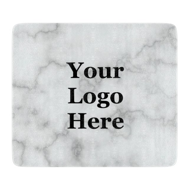 Elegant Faux White Marble Your Business Logotyp hä (Framsidan)