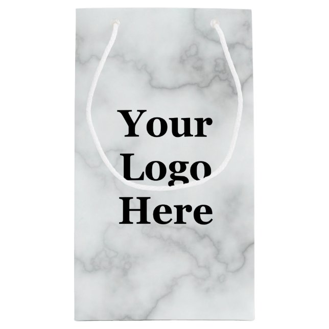 Elegant Faux White Marble Your Logotyp here Templa (Baksidan)