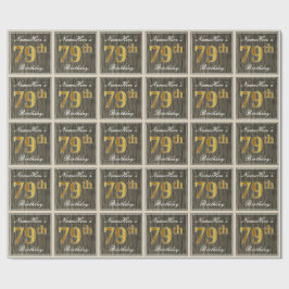 Elegant, Faux Wood, Faux Guld 79:e födelsedagen +  Presentpapper