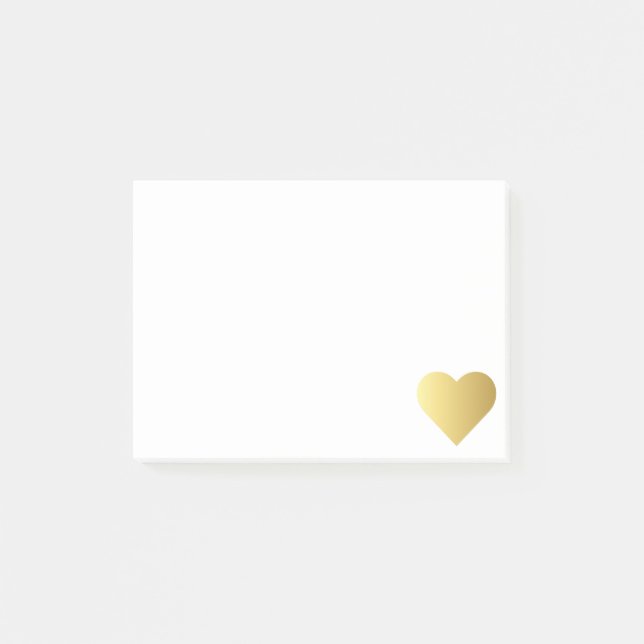 Elegant Fauxguldhjärta Post-it Block (Framsida)