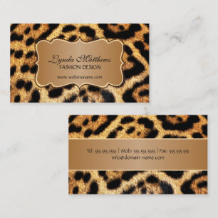 Elegant FauxLeopardpäls Visitkort