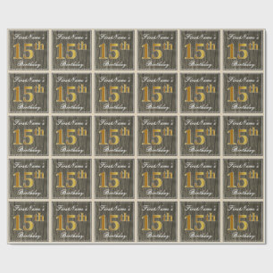Elegant Fauxträ, 15th födelsedag för Fauxguld + Presentpapper