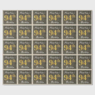 Elegant Fauxträ, 94th födelsedag för Fauxguld + Presentpapper