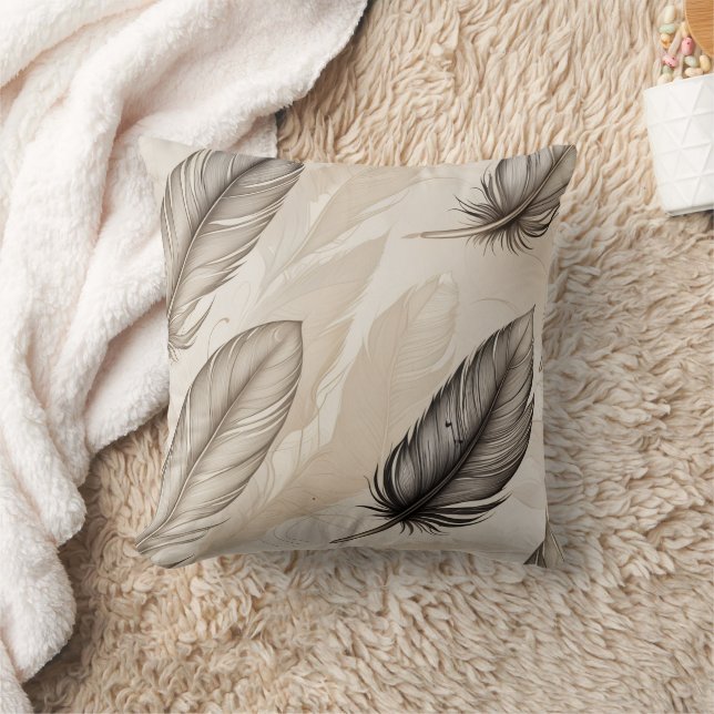 Elegant Feathers Pillow Kudde (Filt)
