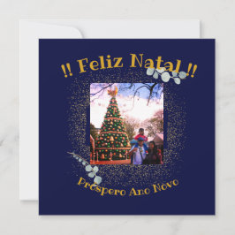 Elegant Feliz Natal e Próspero Ano portugisiska