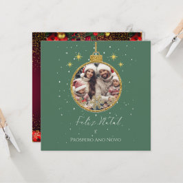 Elegant Feliz Natal e Próspero Ano portugisiska Kort