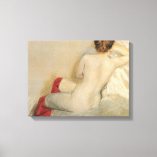 Elegant Female Beauty med Red Stockings Canvastryck