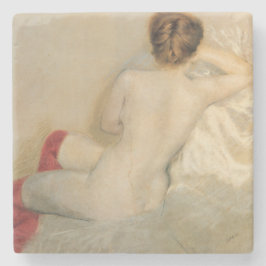 Elegant Female Beauty med Red Stockings Stenunderlägg