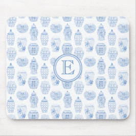 Elegant Female Blue and White Ginger Burk Monogram Musmatta