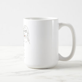 Elegant Female Line Art Portrait – Minimalist Face Kaffemugg