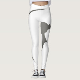 Elegant Female Silhouette Minimalist Crescent Art Leggings