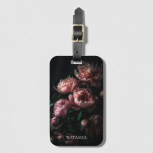 Elegant Feminin Blommigt Rosa Eget namn på barn Bagagebricka