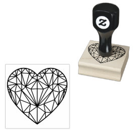 Elegant Feminin Crystal Geometric Line Heart Stämpel