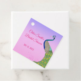 Elegant Feminin Möhippa Peacock-tema Gåvor Etiketter
