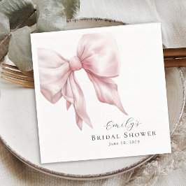 Elegant Feminin Rosa Bow Möhippa Pappersservett