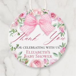 Elegant Feminin Rosa Bow och Ro Tack Gåvor Etiketter