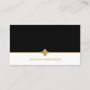 Elegant Feminine Black Guld-punkter Visitkort