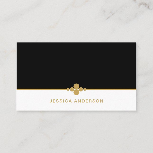 Elegant Feminine Black Guld-punkter  Visitkort (Framsida)