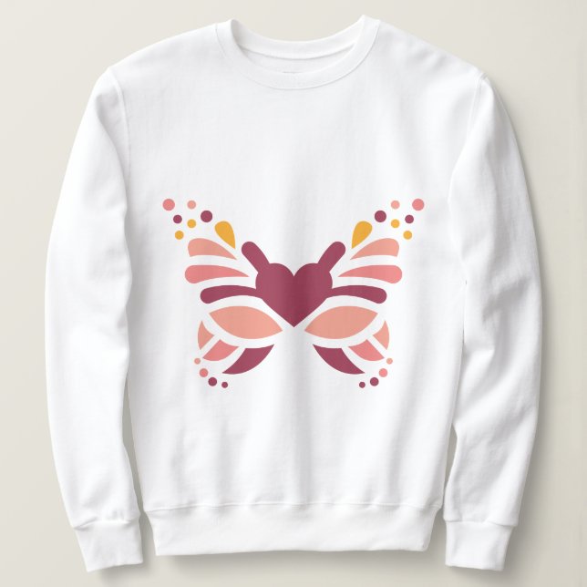 Elegant Feminine Boho Pastell Fjäril T Shirt (Design framsida)