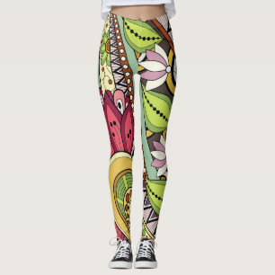 Elegant Feminine Burgundy Red Flowers och Swirl Leggings