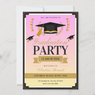 Elegant feminine Cap graduation invitation  Inbjudningar