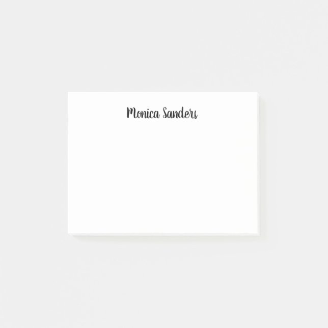 Elegant Feminine Girly Modern Chic Black Script Post-it Block (Framsida)