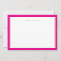 Elegant Feminine Magenta Guld Gräns Personlig