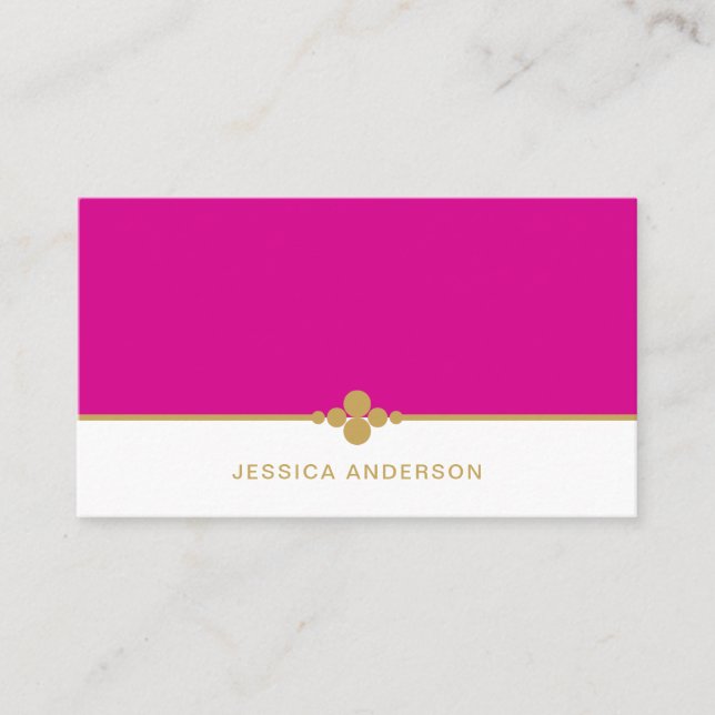Elegant Feminine Shock rosa-Guld  Visitkort (Framsida)